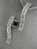 ESTATE LARGE .55CT DIAMOND & AAA SAPPHIRE 14KT WHITE GOLD ETOILE PENDANT #22999