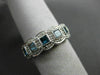 ESTATE WIDE 1.17CT WHITE & BLUE DIAMOND 14KT WHITE GOLD SQUARE ANNIVERSARY RING