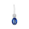 2.08CT DIAMOND & AAA SAPPHIRE 18K WHITE GOLD OVAL & ROUND LEVERBACK FUN EARRINGS