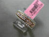 ESTATE WIDE .84CT DIAMOND 18K WHITE & ROSE GOLD CLASSIC WEDDING ANNIVERSARY RING