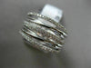 ESTATE .56CT ROUND DIAMOND 14KT WHITE GOLD 3D MULTI ROW CRISS CROSS LOVE RING