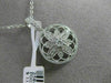 ESTATE .28CT DIAMOND 18K WHITE GOLD 3D FLOWER FILIGREE CIRCULAR FLOATING PENDANT