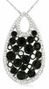 ESTATE 1.89CT WHITE & BLACK DIAMOND 14KT WHITE GOLD 3D TEAR DROP ETOILE PENDANT