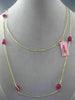 ESTATE LONG 21.37CT AAA RUBIES 14KT YELLOW GOLD 3D TEAR DROP PEAR SHAPE NECKLACE