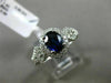 ESTATE WIDE 1.78CT DIAMOND & SAPPHIRE 18KT WHITE GOLD OVAL HALO ENGAGEMENT RING