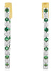 1.11CT DIAMOND & AAA EMERALD 14KT 2 TONE GOLD INSIDE OUT HOOP HANGING EARRINGS