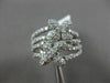 ESTATE WIDE 1.91CT DIAMOND 18K WHITE GOLD 3D MULTI ROW FLOWER BUTTERFLY FUN RING