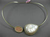 ESTATE 1.05CT DIAMOND 14KT YELLOW GOLD HAMMERED MOTHER OF PEARL CHOKER NECKLACE