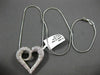 ESTATE LARGE 1.10CT DIAMOND 14KT WHITE GOLD 3D OPEN HEART INFINITY LOVE PENDANT