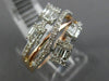 ESTATE .69CT DIAMOND 14KT WHITE & ROSE GOLD 3D MULTI ROW CRISS CROSS FUN RING