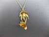 ESTATE 14KT YELLOW GOLD 3D HANDCRAFTED HAWAII PALM TREE FLOATING PENDANT #25055