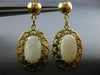ANTIQUE AAA OPAL 14KT YELLOW GOLD 3D CLASSIC FILIGREE HANGING EARRINGS #22091
