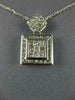 .56CT DIAMOND 14KT WHITE GOLD 3D ROUND & PRINCESS INVISIBLE SQUARE PENDANT #703