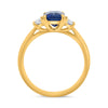 LARGE 2.61CT DIAMOND & AAA SAPPHIRE 14K YELLOW GOLD EMERALD CUT ENGAGEMENT RING