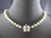 LONG .12CT DIAMOND & AAA SOUTH SEA PEARL 14KT WHITE GOLD FLOWER NECKLACE #27926