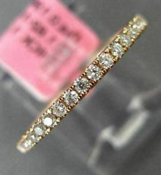 ESTATE .19CT DIAMOND 18KT ROSE GOLD SEMI ETERNITY WEDDING ANNIVERSARY RING BAND