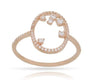 ESTATE .27CT DIAMOND 14KT ROSE GOLD 3D CLASSIC OVAL FLOATING LOVE RING