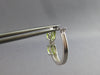ESTATE 1.30CT DIAMOND & AAA PERIDOT 14KT WHITE GOLD HOOP HANGING EARRINGS #27907