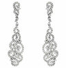 ESTATE LARGE 1.95CT DIAMOND 14KT WHITE GOLD 3D OPEN FILIGREE HANGING EARRINGS