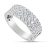 ESTATE WIDE 1.7CT DIAMOND 18K WHITE GOLD SIX ROW SEMI ETERNITY ANNIVERSARY RING