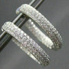 ESTATE WIDE 2.20CTW DIAMOND 14KT WHITE GOLD INSIDE OUT OVAL HOOP EARRINGS UNIQUE