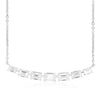 1.20CT DIAMOND 14KT WHITE GOLD 3D EMERALD CUT 7 STONE GRADUATING BAR NECKLACE