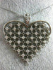 ESTATE LARGE 1.10CT DIAMOND 14K WHITE GOLD HANDCRAFTED ETOILE HEART LOVE PENDANT