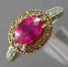 WIDE 1.50CT DIAMOND & AAA PINK SAPPHIRE 14K WHITE & ROSE GOLD 3D ENGAGEMENT RING