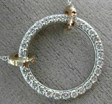 ESTATE LARGE .38CT DIAMOND 14KT WHITE & YELLOW GOLD 3D CIRCLE OF LIFE NECKLACE