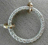 ESTATE LARGE .38CT DIAMOND 14KT WHITE & YELLOW GOLD 3D CIRCLE OF LIFE NECKLACE