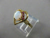 ESTATE AAA OPAL RUBY 14K YELLOW GOLD OPEN HEART COCKTAIL CLUSTER RING 13MM #4014