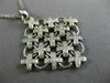 ESTATE LARGE .75CT DIAMOND 14KT WHITE GOLD 3D FLOWER X LOVE FLOATING PENDANT