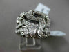 ESTATE WIDE 1.20CT DIAMOND 18KT BLACK & WHITE GOLD 3D FILIGREE COCKTAIL FUN RING