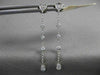 ESTATE .18CT DIAMOND 18KT WHITE GOLD 3D HEART ETOILE TEAR DROP HANGING EARRINGS