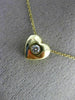 ESTATE .08CT DIAMOND 14KT YELLOW GOLD 3D CLASSIC SOLITAIRE HEART PENDANT #4666
