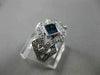 ESTATE WIDE 1.10CT DIAMOND SAPPHIRE 14K WHITE GOLD 3D OPEN FILIGREE PROMISE RING