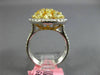 GIA LARGE 2.87CT WHITE & FANCY YELLOW DIAMOND 18KT TWO TONE GOLD 3D CLUSTER RING