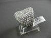 ESTATE LARGE & WIDE 4.37CT DIAMOND 18KT WHITE GOLD 3 DIMENSIONS PAVE FUN RING