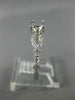 ESTATE .14CT DIAMOND 14KT WHITE GOLD 3D FLOWER LEAF SEMI MOUNT ENGAGEMENT RING