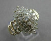 ESTATE WIDE 1.25CTW DIAMOND 14K WHITE & YELLOW GOLD CLUSTER COCKTAIL RING #21369