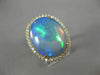 LARGE 7.80CT DIAMOND & AAA OPAL 14KT YELLOW GOLD CLASSIC OVAL DOUBLE HALO RING