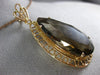 ANTIQUE LARGE VICTORIAN AAA SMOKY TOPAZ 14KT ROSE GOLD TEARDROP PENDANT #20947
