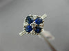 ESTATE 1.21CT DIAMOND & SAPPHIRE 18KT WHITE GOLD SEMI ETERNITY FLOWER LOVE RING