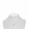 ESTATE .59CT DIAMOND & AAA PINK SAPPHIRE 18KT WHITE GOLD 3D OVAL HALO NECKLACE