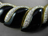 ESTATE WIDE 20CT DIAMOND & ONYX 18KT TWO TONE GOLD GRADUATING CHOKER NECKLACE