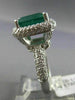 LARGE 6.86CT DIAMOND & AAA EMERALD 14K WHITE GOLD 3D SQUARE HALO ENGAGEMENT RING