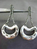 ESTATE LARGE 1.20CT DIAMOND 14KT WHITE & BLACK GOLD 3D ETOILE HANGING EARRINGS