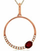 ESTATE .22CT DIAMOND & AAA RUBY 14K ROSE GOLD 3D CIRCLE OF LIFE FLOATING PENDANT