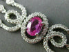 ESTATE WIDE 8.31CT DIAMOND & PINK SAPPHIRE 18K WHITE GOLD 3D MULTI ROW BRACELET