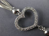 ANTIQUE .70CT DIAMOND 14K WHITE GOLD 3D CLASSIC DROP HEART TASSEL NECKLACE #9517